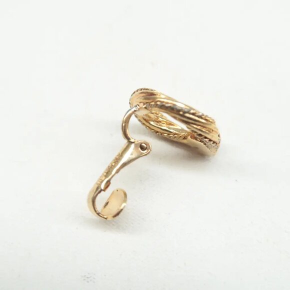100% Authentic DIOR Gold Metal Clip-On Earrings 281-092724 - Picture 2 of 9